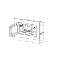 Micro-ondes encastrable - CONTINENTAL EDISON - CEMO20EBM2 - 1280 W - L59,5xH38,5xP35,3 cm - 20L - Noir(m-4)