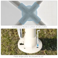 Outsunny Tonnelle 2,7 x 2,7 m Barnum de Jardin métal époxy Toile PE Haute densité Blanc(m-6)