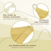Outsunny Voile d'ombrage toile ombrage rectangulaire 6L x 4l m HDPE beige(m-5)