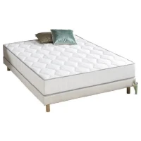 Ensemble Matelas ressorts + Sommier tapissier 140 x 190 cm - Confort équilibré - Epaisseur 23 cm - DEKO DREAM Hyvyys(m-3)