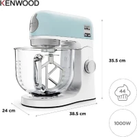 Robot pâtissier multifonction kMix KENWOOD KMX754APB - Moteur professionnel 1000W - 2 sorties pour accessoires - Bol en verre 5L(m-6)