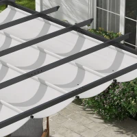 Outsunny 3 x 3(m) Aluminium Pergola Canopy Gazebo Awning Outdoor Garden Sun Shade Shelter Marquee Party BBQ, Light Grey(m-9)