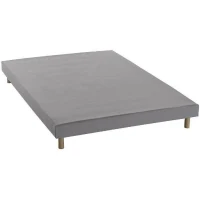 DEKO DREAM Rakenne Sommier tapissier a lattes 140 x 190 cm - Bois massif gris + Pieds(m-2)