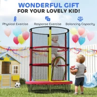 HOMCOM Kindertrampolin Ø160 cm Trampolin für Kinder 3–6 Jahre mit Sicherheitsnetz L-förmige Beine Mehrfarbig(m-5)