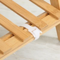 Outsunny 3-Tier Plant Stand, Plant Shelf Rack, Folding Bamboo Display Stand, 98x37x96.5cm, Natural(m-8)