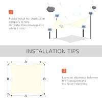 Outsunny Rectangle 4x6m Sun Sail Shade Garden UV Block Sunshade Outdoor Canopy Patio Lawn Shelter Cream White(m-6)