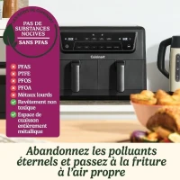 Friteuse sans huile CUISINART - Airfryer AFD10OBLE - Capacité 10,4L - Double cuves - Noir - 2400W(m-4)