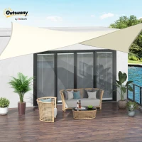 Outsunny Rectangle 4x6m Sun Sail Shade Garden UV Block Sunshade Outdoor Canopy Patio Lawn Shelter Cream White(m-10)