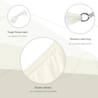 Outsunny Rectangle 4x6m Sun Sail Shade Garden UV Block Sunshade Outdoor Canopy Patio Lawn Shelter Cream White(m-4)