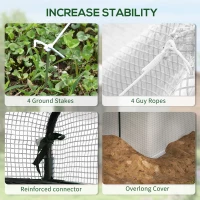 Outsunny 8 x 6ft Walk-In Greenhouse, with Shelves - White(m-7)