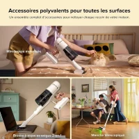 ROBOROCK H60 HUB - Aspirateur Balai sans Fil avec Station de Vidage Automatique - Batterie Amovible 60 Min - 115 AW(m-2)