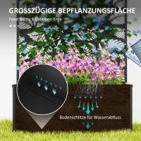 Outsunny Podwyższona skrzynia z panelem osłonowym, kratka do pnączy, metal, Czarny(m-4)