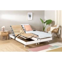 Ensemble relaxation matelas + sommiers électriques 2x80x200 - Mousse - Ferme - TALCA Fabrication française(m-1)