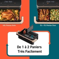 Friteuse sans huile COSORI - Dual Blaze Twinfry Chef Edition - Capacité 10L - 6 programmes - 2800W - Noir(m-6)