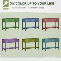 Outsunny Wooden Herb Planter Raised Bed Container Garden Plant Stand Bed 8 Boxes 110L x 46W x 76Hcm Brown(m-5)