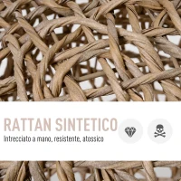 PawHut Cesta Rialzata per Gatti Fino a 10kg in Rattan PE Marrone (Φ52x58cm)(m-4)