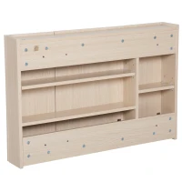 kleankin Armoire murale salle de bain, meuble de rangement avec miroir, 2 placards avec 3 étagères en bois, 90 x 60 x 13,5 cm(m-9)