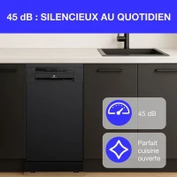 Lave-vaisselle pose libre - CONTINENTAL EDISON - CELV1145B - 11 couverts - 45 cm - 45 dB  - Noir(m-3)