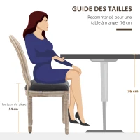 HOMCOM Lot de 2 chaises de Salle à Manger - Chaise de Salon médaillon Style Louis XVI - Bois Massif sculpté, patiné(m-7)