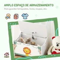 AIYAPLAY Baú Brinquedos Infantil 53 L Caixa de Arrumação Brinquedos com Tampa Rebatível e Pistão a Gás 60x37x39 cm Verde(m-4)
