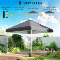 Outsunny 3 x 3 m Pop Up Gazebo with Wheels, UPF50+ One-Touch Outdoor Garden Party Tent Marquee Wedding Awning Canopy, Dark Grey(m-5)