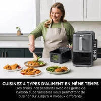 Friteuse sans huile NINJA - Double Stack XL SL400EU - Capacité 9,5L - 6 programmes de cuisson - 2470W(m-6)