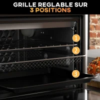 HOMCOM Four électrique de table 13L 1200W Friteuse à air 1200W Air Fryer avec 12 modes de chauffage et minuterie crème(m-5)