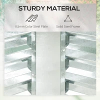 Outsunny Raised Garden Bed with Greenhouse, Steel Planter Box with Plastic Cover, Roll Up Window, Dual Use for Flowers, Vegetables, Fruits and Herbs, 185L x 95W x 92H cm, Clear(m-5)