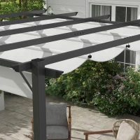 Outsunny 3 x 3(m) Aluminium Pergola Canopy Gazebo Awning Outdoor Garden Sun Shade Shelter Marquee Party BBQ, Light Grey(m-8)