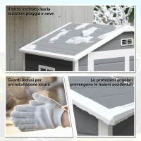 Outsunny Casetta da Giardino con Finestra e Doppia Porta PP e Alluminio, 183x134x210 cm, Grigio(m-9)
