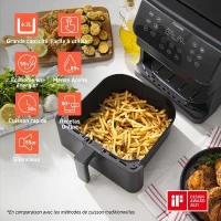 Friteuse sans huile COSORI - Premium II Chef Edition - Capacité 6,2L - 12 programmes - Pack 50 papiers cuisson - 1700W - Noir(m-2)