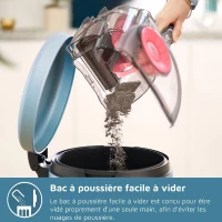 Aspirateur sans sac - PHILIPS - XB2122/09 - Série 2000 - 850W - 77db - Blanc/bleu(m-6)