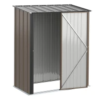 Outsunny 5.3 x 3.1ft Corrugated Steel Garden Shed - Brown(m-11)