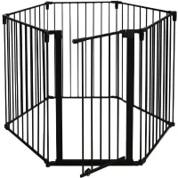 Barriere pare-feu de cheminée ou poele a bois 6 pans - 360 cm - Noir - NORDLINGER PRO(m-2)