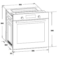 Four encastrable nettoyage catalyse - chaleur brassée OCEANIC F60IX Inox - 59,5 x 59,5 x 56,6 cm(m-6)