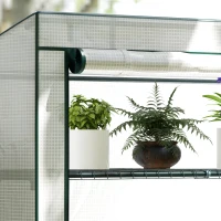 Outsunny Four-Tier Mini Greenhouse - Green/White(m-9)