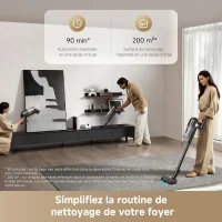 Aspirateur Balai sans Fil - DREAME Z10 - 210AW - Filtration 99,99% HEPA H14 - Détection poussiere - Réglage Auto de l'Aspiration(m-2)