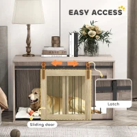 PawHut 98cm Dog Crate Furniture with Removable Cushion for Large Dogs - Brown(m-6)