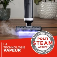 Aspirateur balai laveur vapeur - POLTI RollySteam WD10 - 7000 Pa - 0,6 L - Noir / Blanc(m-4)