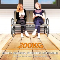 Outsunny Panchina a Dondolo 2 Posti da Giardino in Metallo e Tessuto a Rete, 120x70x85 cm, Marrone Chiaro(m-7)