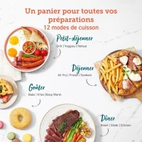 Friteuse sans huile COSORI - Dual Blaze Chef Edition - Capacité 6,4L - 12 programmes - 5 brochettes et 1 grille - 1700W - Noir(m-5)