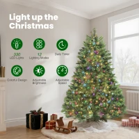 HOMCOM 7ft Artificial Pine LED Christmas Tree, with Remote(m-5)