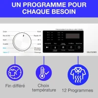Lave-linge hublot - CONTINENTAL EDISON - CELL712IW3 - 7 kg - Induction - 60 cm - 1200 trs/min - Blanc(m-6)