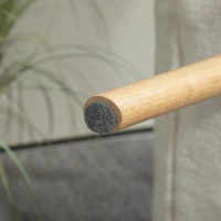 HOMCOM Repose-pieds moderne en bois avec revêtement en polaire et pieds en hêtre, rembourré, pour salon, chambre à coucher, vestibule, crème blanche(m-9)