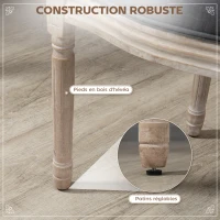 HOMCOM Lot de 2 chaises de Salle à Manger - Chaise de Salon médaillon Style Louis XVI - Bois Massif sculpté, patiné(m-6)