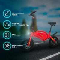 Draisienne électrique - URBANGLIDE - BIKE 140 RED - 36V - 350W - Pneus 14 - Autonomie 18KM - Vitesse max 25KM/h(m-2)