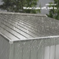 Outsunny Metal Bike Shed, Mobility Scooter Shed House with Foundation Kit, Ventilation, Doors, 9 x 6FT, Silver(m-7)