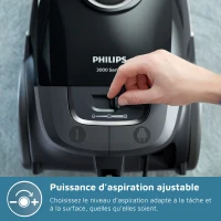 Aspirateur avec sac - PHILIPS - XD3112/09 - Série 3000 Performer Compact - 900W - 79db - Noir(m-4)