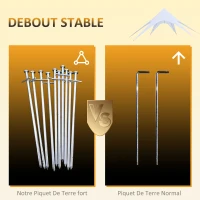 Outsunny Tente de Jardin XXL en étoile bâche Anti-Pluie Voile d'ombrage Toile de Camping 10 x 10 x 4 m Polyester Haute densité 210D imperméable bleu clair(m-5)