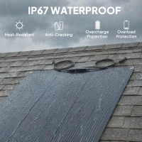 HOMCOM Panou solar 100W 18V Încărcător solar portabil pentru exterior cu 2 USB, afișaj LCD IP67 rezistent la apă(m-4)